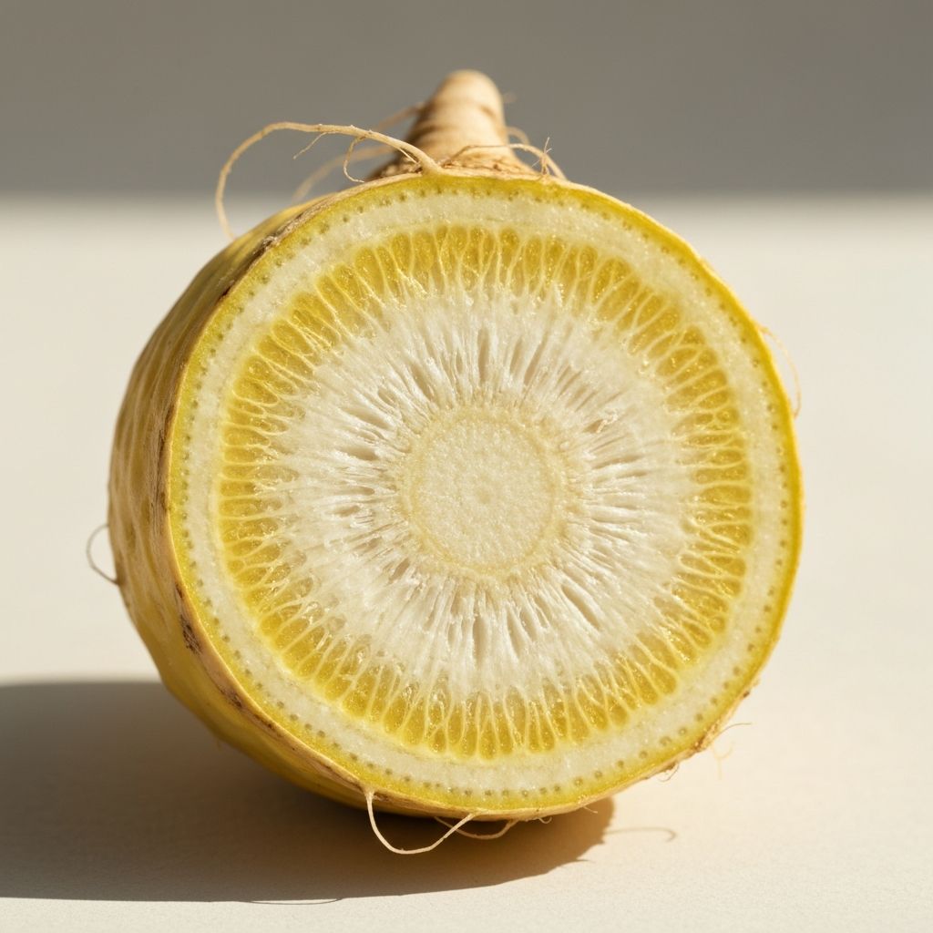 Maca root botanical cross-section