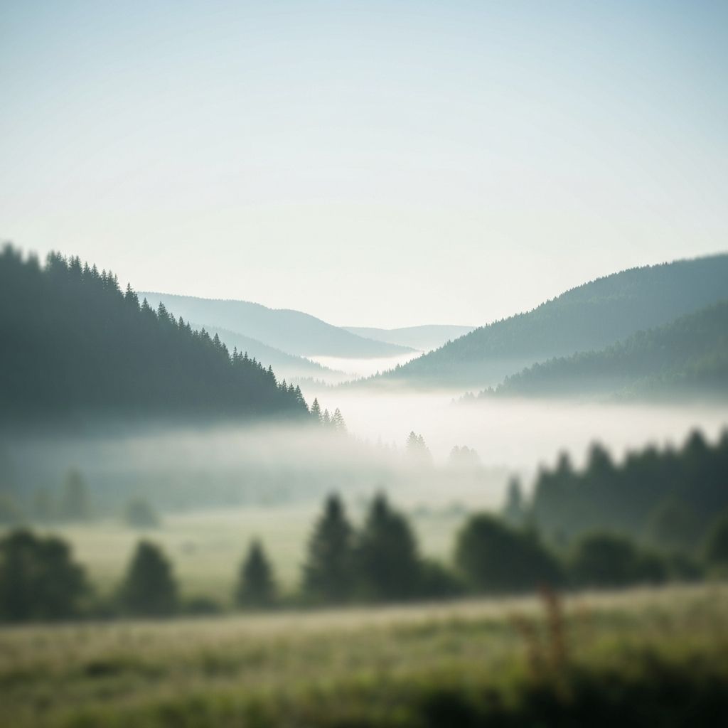 Serene mountain landscape for breathing awareness