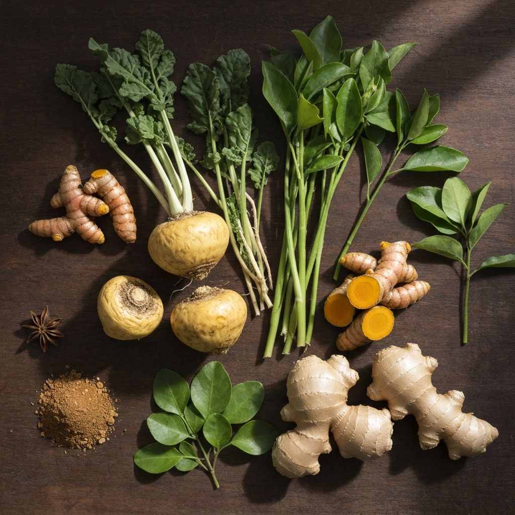 Maca combined with tropical herbs like turmeric and ginger